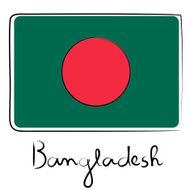 Bangladesh flag doodle N2
