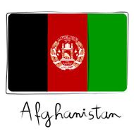 Afganistan flag doodle N2