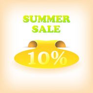 Realistic curved ribbon icon summer Vector illustration