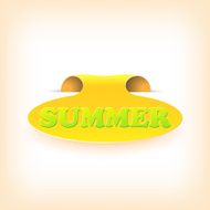 Realistic curved ribbon icon summer Vector illustration N2