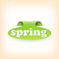 Realistic curved ribbon icon spring Vector illustration