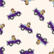 f1 racing cartoon seamless pattern background N46