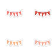 assembly realistic sticker design on paper garlands N9