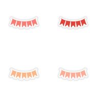 assembly realistic sticker design on paper garlands N10