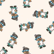 person character golfers cartoon seamless pattern background