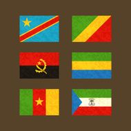 Flags of Congo Angola Cameroon Gabon and Equatorial Guinea