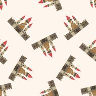 castle cartoon seamless pattern background N28