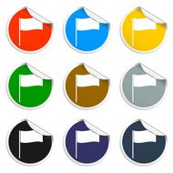 Flag icon Location marker symbol Flat design style N7