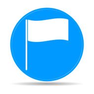 Flag icon Location marker symbol Flat design style N8