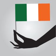 Hand with Ireland flag