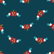 Halloween party flag flat icon eps10 seamless pattern background N4