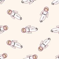 Space Astronaut 10 cartoon seamless pattern background N2