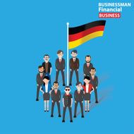 Germany flag businessman on blue background clean vector