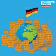 Germany finance design on blue background clean vector