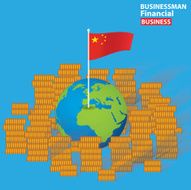 China finance design on blue background clean vector
