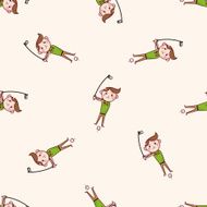 person character golfers cartoon seamless pattern background N3