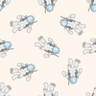 Space Astronaut 10 cartoon seamless pattern background N3
