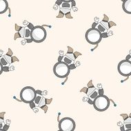 Space astronaut cartoon seamless pattern background N5