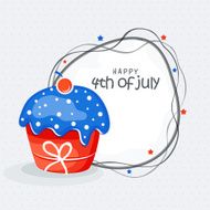 American Independence Day celebration with cupcake