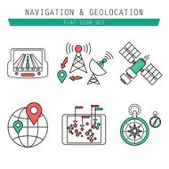 Different navigation icons set with rounded corners Design elements N2