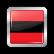 Flag of Albania Metal Icons N2