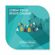 BABY party flat icon with long shadow eps 10 N7