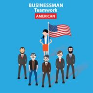 American team businessman on blue background clean vector N2