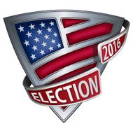 Shield with flag of the United States and inscription Election