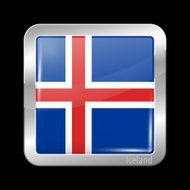 Flag of Iceland Metal Icons