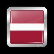 Flag of Latvia Metal Icons N3
