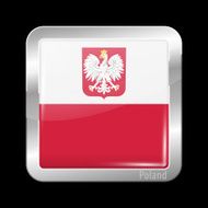 Flag of Poland Metal Icons N2