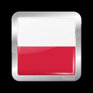 Flag of Poland Metal Icons N3