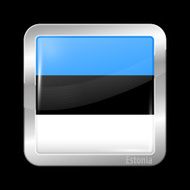 Flag of Estonia Metal Icons N2