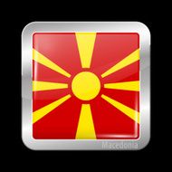 Flag of Macedonia Metal Icons N2