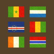 Flags of Senegal Cape Verde Ivory Coast Sierra Leone