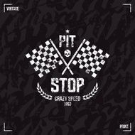 Pit stop emblem and seamless pattern