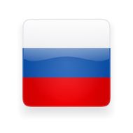 Square icon with flag of Russia