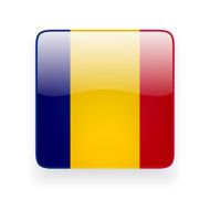 Square icon with flag of Romania