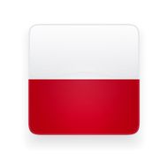 Square icon with flag of Poland