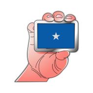 hand holding Somalia flag