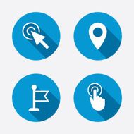 Mouse cursor icon Hand or Flag pointer symbols N20