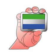 hand holding Sierra Leone flag