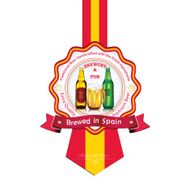 Brewed in Spain - Beer sticker advertising