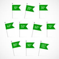 Green flags with offers