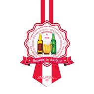 Brewed in Austria - Beer sticker advertising