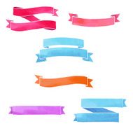 Set of tapes Watercolor texture Colorful pastel colors Isolated Vector