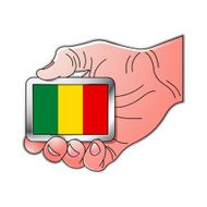 hand holding Mali flag