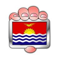 hand holding Kiribati flag