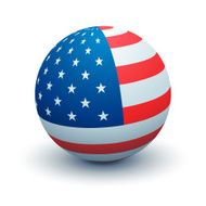 USA 3D Flag Sphere Vector