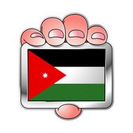 hand holding Jordan flag